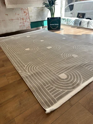 Destan Halı Gloria 5308 Gri Modern İskandinav Hav Toz Vermez Etnik Modern Makine Halısı