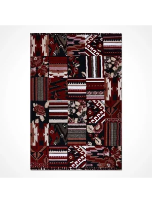 TÜRKMEN KİLİM 03 Makinede Yıkanabilir Türkmen Desenli Dokuma Kilim
