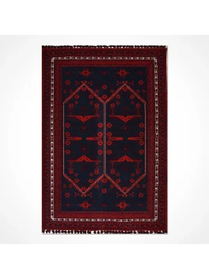 TÜRKMEN KİLİM 04 Makinede Yıkanabilir Türkmen Desenli Dokuma Kilim