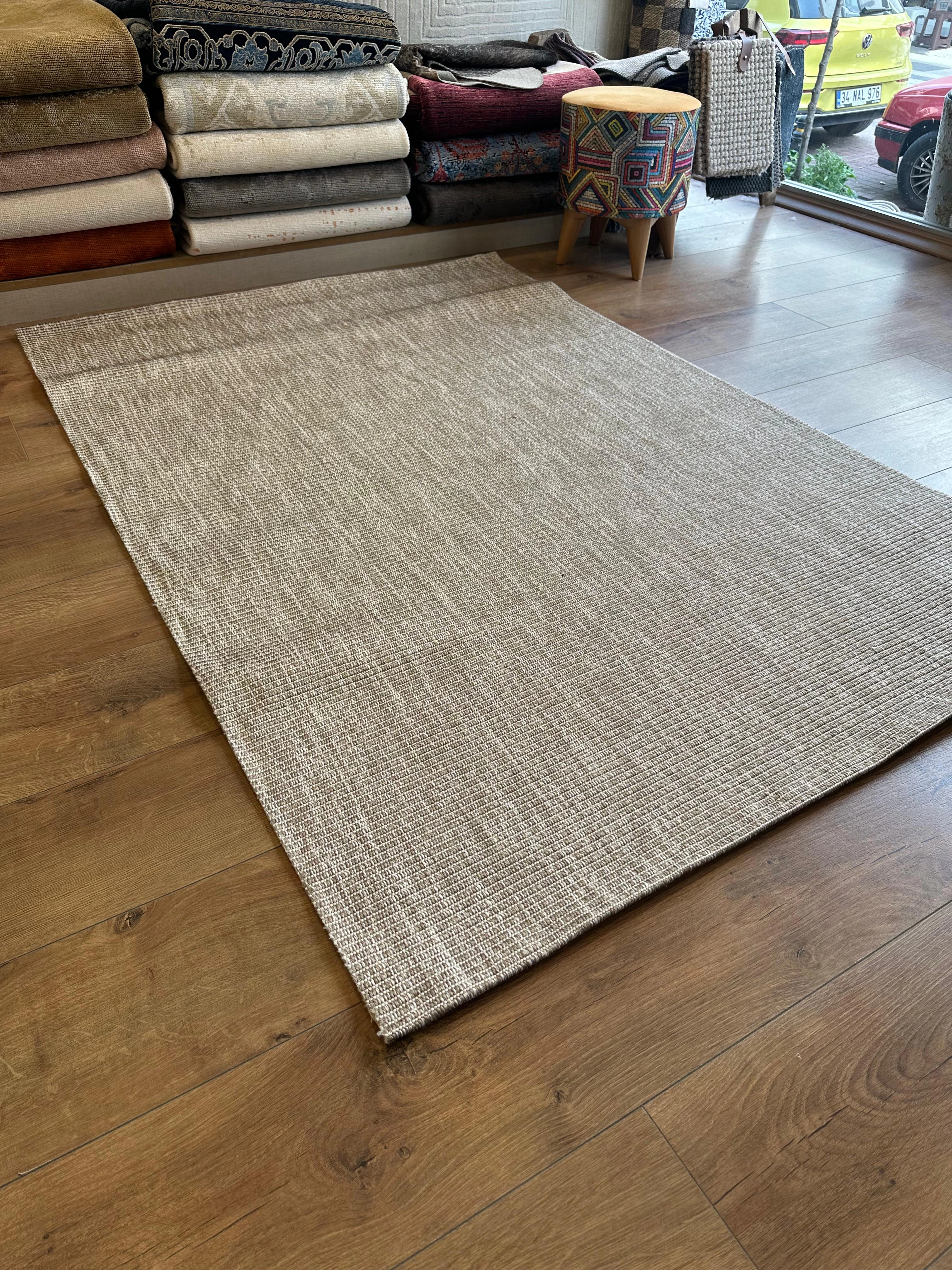 Destan Halı EU7 Sisal Bordürlü Çerçeveli Jüt Sisal Modern Makinada Yıkanabilir Halı