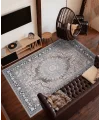 Dolce Vita Halı 100 Tarak Bambu El-Hamra 8453 Charcoal Modern Salon Halısı