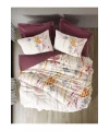 Cottonbox Modeline Ranforce Flos Bordo Çift Kişilik Nevresim Takımı