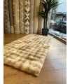 Destan Halı Çift Renk Bubble Peluş Özel Ölçü Antialerjik ve Yumuşak Halı Krem Kahve