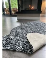 Leopar Desenli Post Peluş Yumuşak Dokulu İnce Antialerjik Siyah