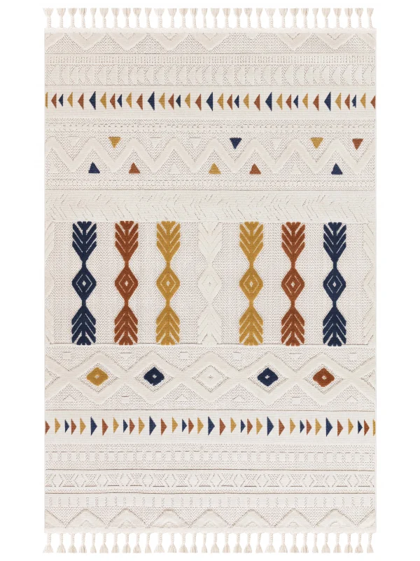 Destan Halı 1757A Renkli İskandinav Hav Toz Vermez Etnik Modern Makine Halısı