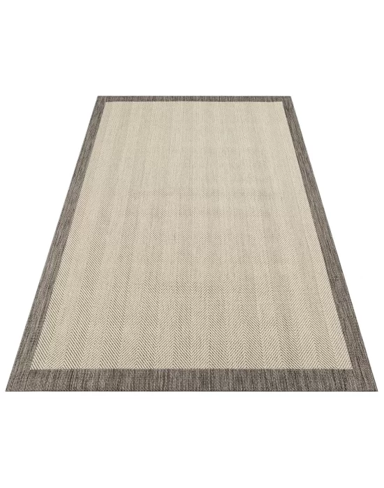 Destan halı AS02 Sisal Bordürlü Çerçeveli Jüt Sisal Modern Dekoratif Halı