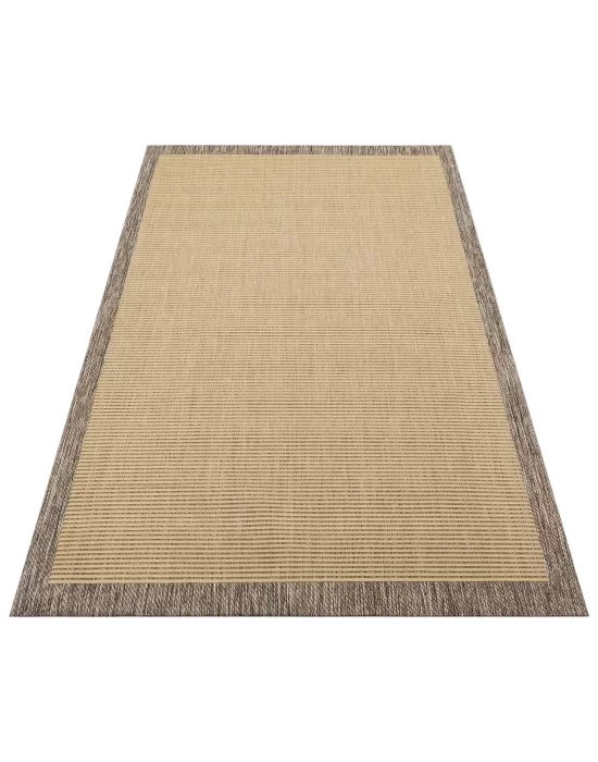 Destan halı AS04 Sisal Bordürlü Çerçeveli Jüt Sisal Modern Dekoratif Halı