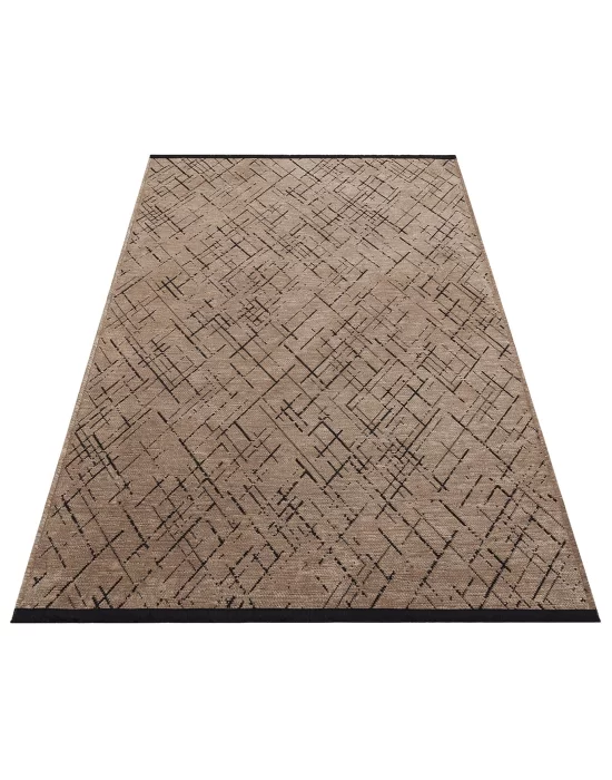 Destan Halı Ürgüp 6009 Bej Kaymaz Tabanlı Yıkanabilir Kilim