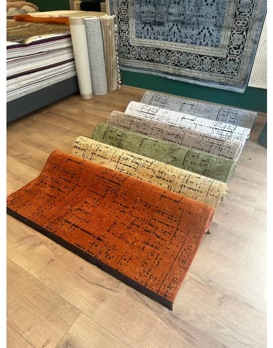 Destan Halı Ürgüp 6011 Kiremit Kaymaz Tabanlı Yıkanabilir Kilim