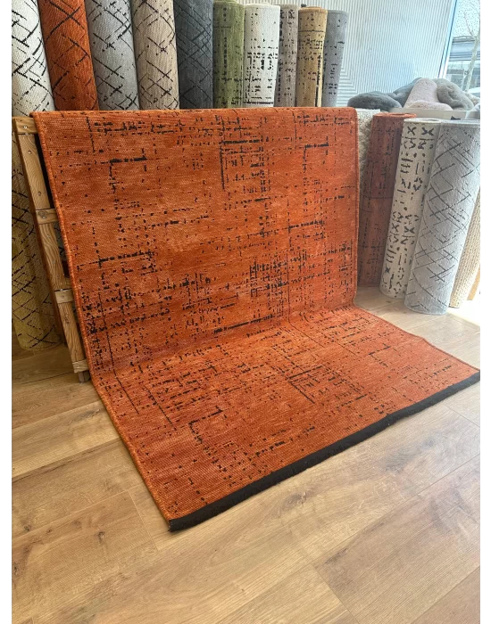 Destan Halı Ürgüp 6011 Kiremit Kaymaz Tabanlı Yıkanabilir Kilim