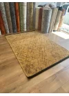 Destan Halı Ürgüp 6013 Hardal Kaymaz Tabanlı Yıkanabilir Kilim