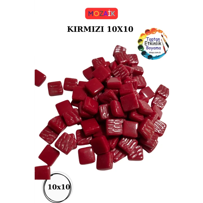 200 Gram Renk Mozaik Taş – 10X10 mm | Mozaik Atölye Seti | Cam Mozaik