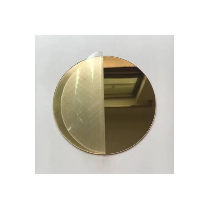 Dekoratif Yuvarlak Gold Ayna Pleksi Duvar Süsü 2 Adet ( Yapışkanlı )
