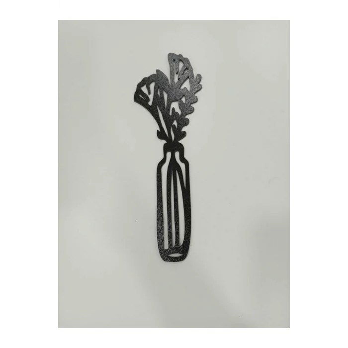 Siyah Ahşap Saksı Lazer Kesim Duvar Dekoru