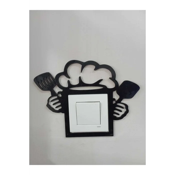 4lü Priz Çerçevesi Tüm Ev Paketi Siyah Lazer Kesim Dekorasyon Ürünü