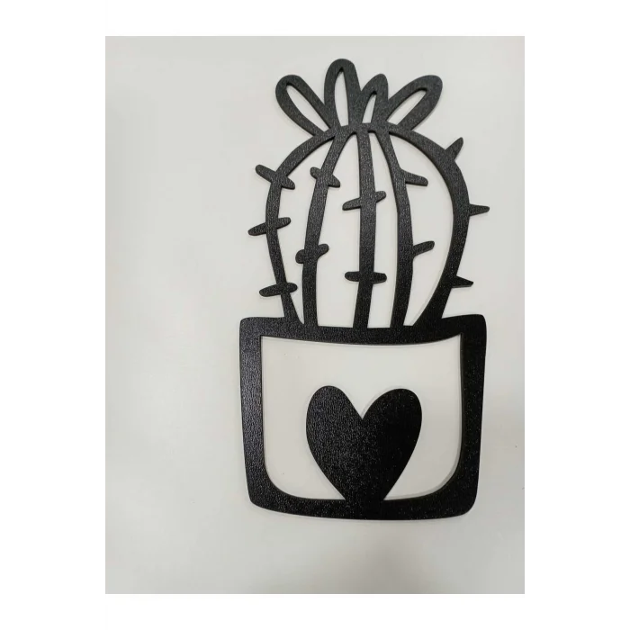 Lazer Kesim Ahşap Duvar Dekoru -  Kaktüs