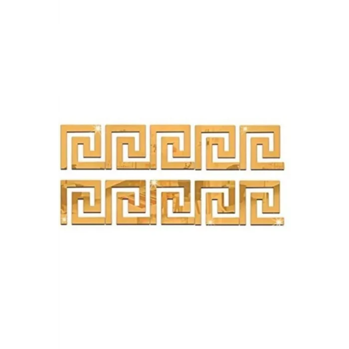 Dekor Süs Labırent Bordür 40 Adet 7x7 Pleksi Dekoratif Bordür Altın Ayna Antre