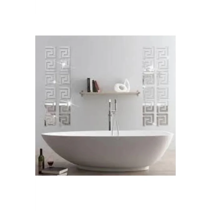 Labirent Dekoratif Gümüş Pleksi Ayna Duvar Dekor Süs 60x Adet 7x7