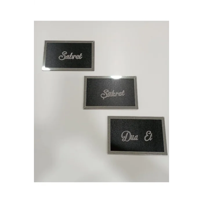 Sabret Şükret Dua Et 3lü Set Duvar Dekoru Süsü Lazer Kesim Pleksi Ahşap