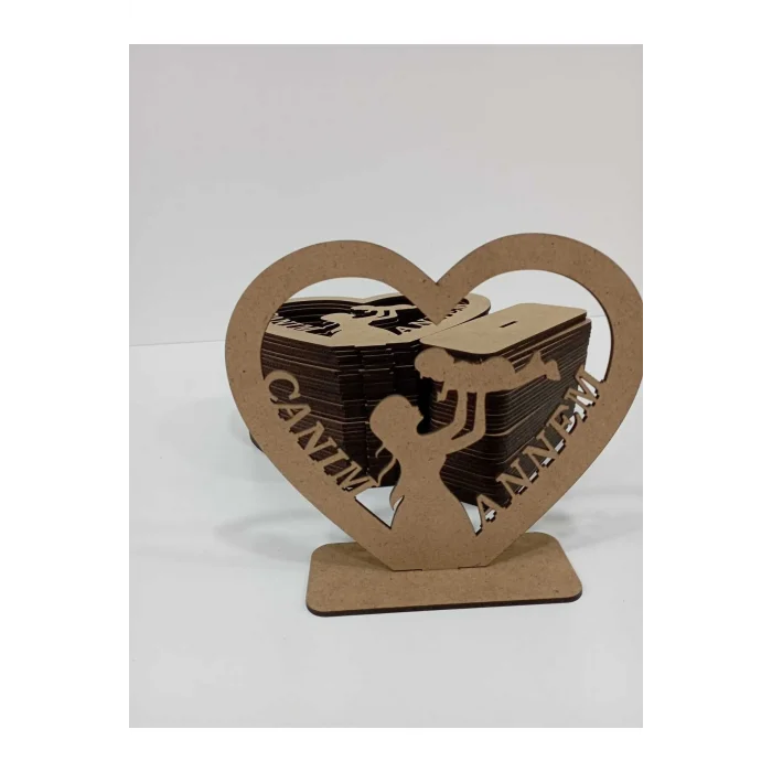 Anneler Günü için MDF Boyanabilir Ürün 20 Adet - Okul ve Anaokulu Etkinlikleri için Toptan Satış