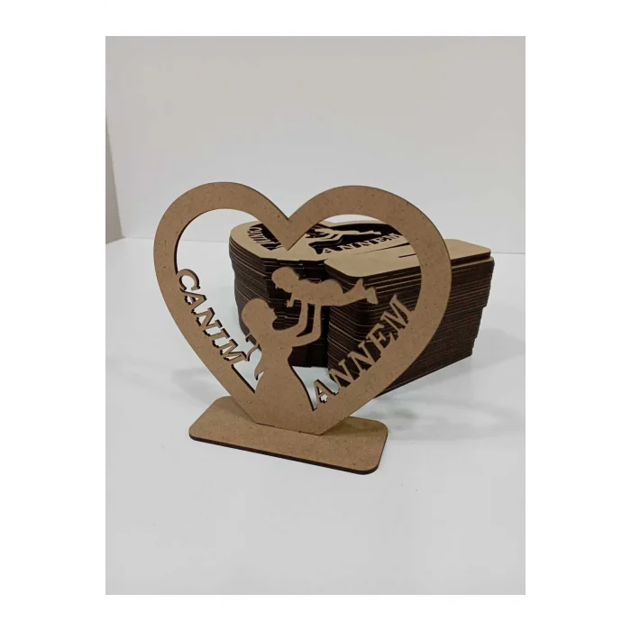 Anneler Günü için MDF Boyanabilir Ürün 20 Adet - Okul ve Anaokulu Etkinlikleri için Toptan Satış