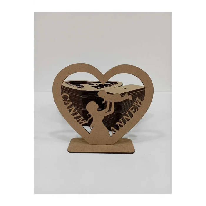 Anneler Günü için MDF Boyanabilir Ürün 20 Adet - Okul ve Anaokulu Etkinlikleri için Toptan Satış