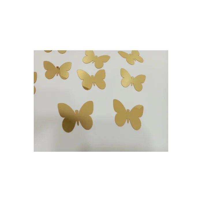 12 li Gold Pleksi Ayna Kelebek Duvar Dekor Ürün