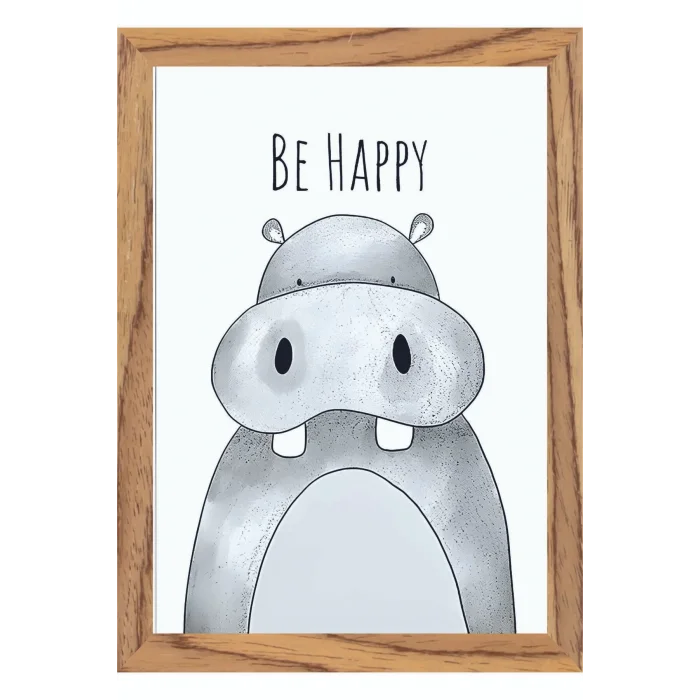 Çocuk Odası İngilizce Dekoratif Retro Mdf Tablo ( Çerçeve Görünümlü ) Hayvanlar