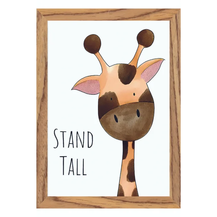 Çocuk Odası İngilizce Dekoratif Retro Mdf Tablo ( Çerçeve Görünümlü ) Hayvanlar