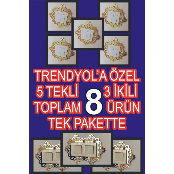 Pleksi Priz Çerçevesi 8li Set