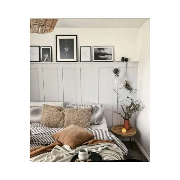 Iskandinav Duvar Çıtası 5 Adet 50 cm X 5 cm Ham Mdf - Dekoratif Duvar Çıtası Boyanabilir