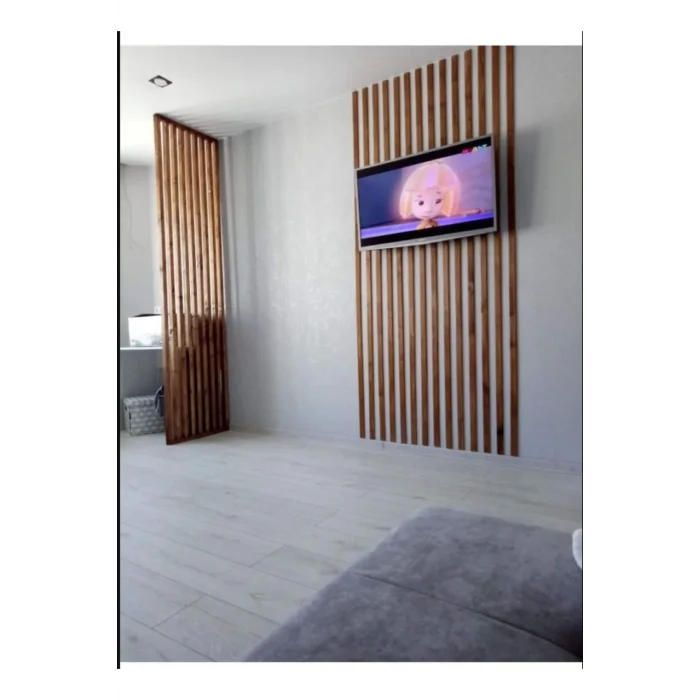 Iskandinav Duvar Çıtası 5 Adet 50 Cm X 5 Cm Kahverengi - Dekoratif Duvar Çıtası Boyanabilir