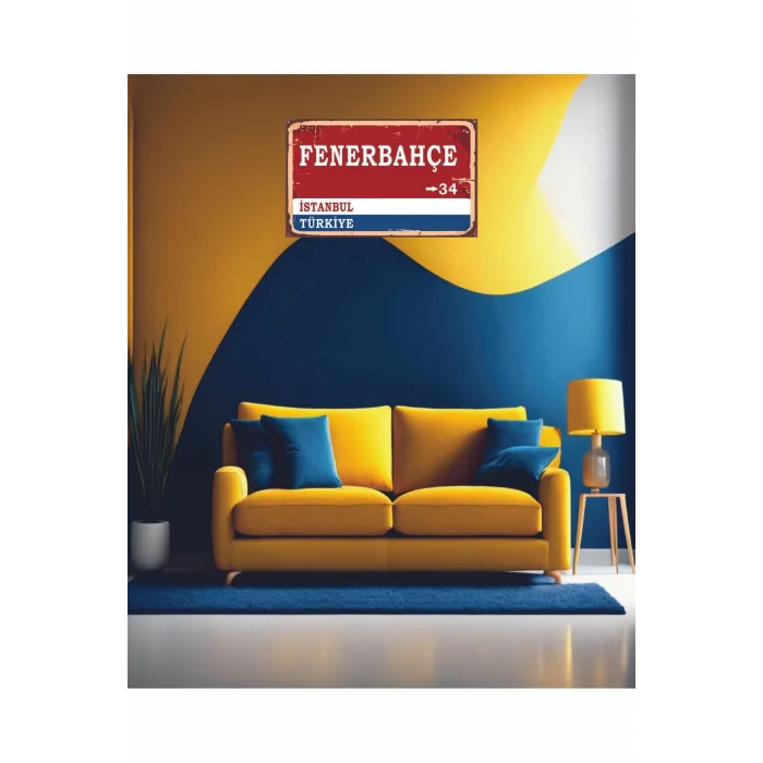 Fenerbahçe Yön Tabelası Retro Vintage Ahşap