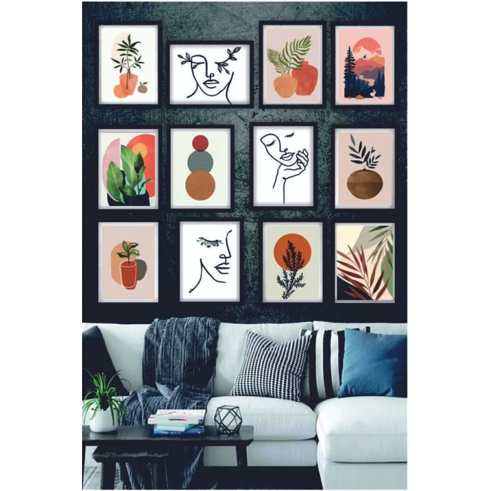 Bohem Tablo Seti 12 Parça MDF 3 mm Manzara