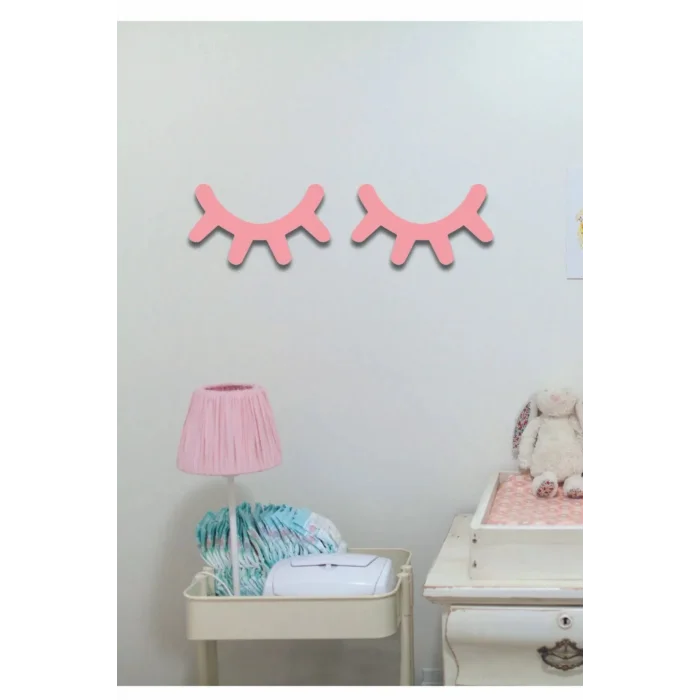 Ahşap Kirpik 2 Li Dekoratif Kirpik Çocuk Odası Dekoratif Süs