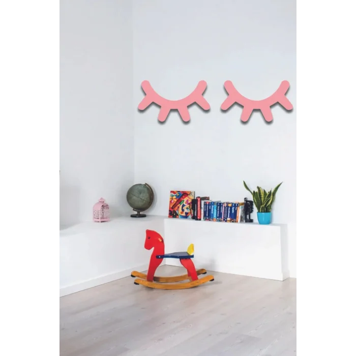 Ahşap Kirpik 2 Li Dekoratif Kirpik Çocuk Odası Dekoratif Süs