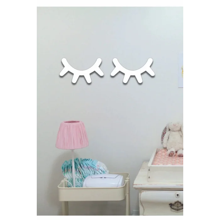 Ahşap Kirpik 2 Li Dekoratif Kirpik Çocuk Odası Dekoratif Süs