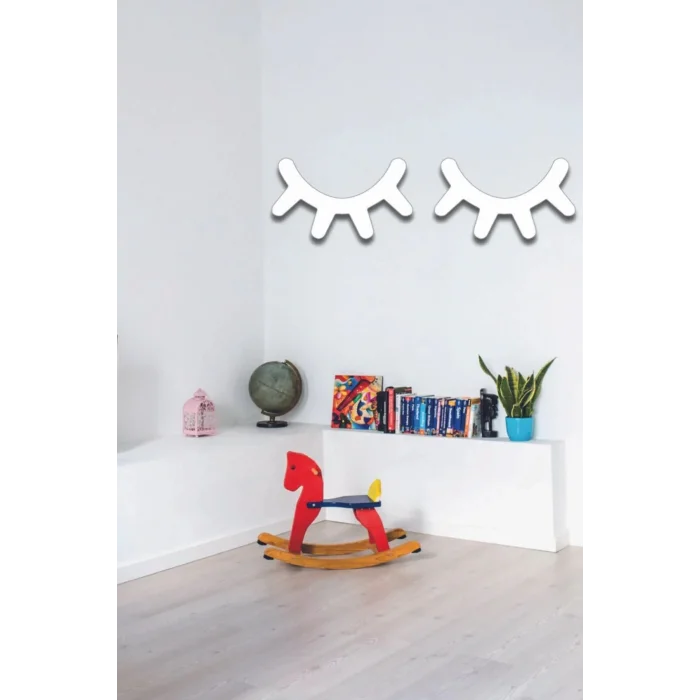 Ahşap Kirpik 2 Li Dekoratif Kirpik Çocuk Odası Dekoratif Süs