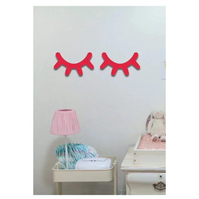 Ahşap Kirpik 2 Li Dekoratif Kirpik Çocuk Odası Dekoratif Süs