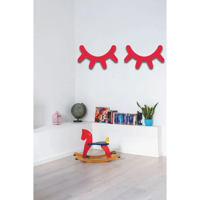 Ahşap Kirpik 2 Li Dekoratif Kirpik Çocuk Odası Dekoratif Süs