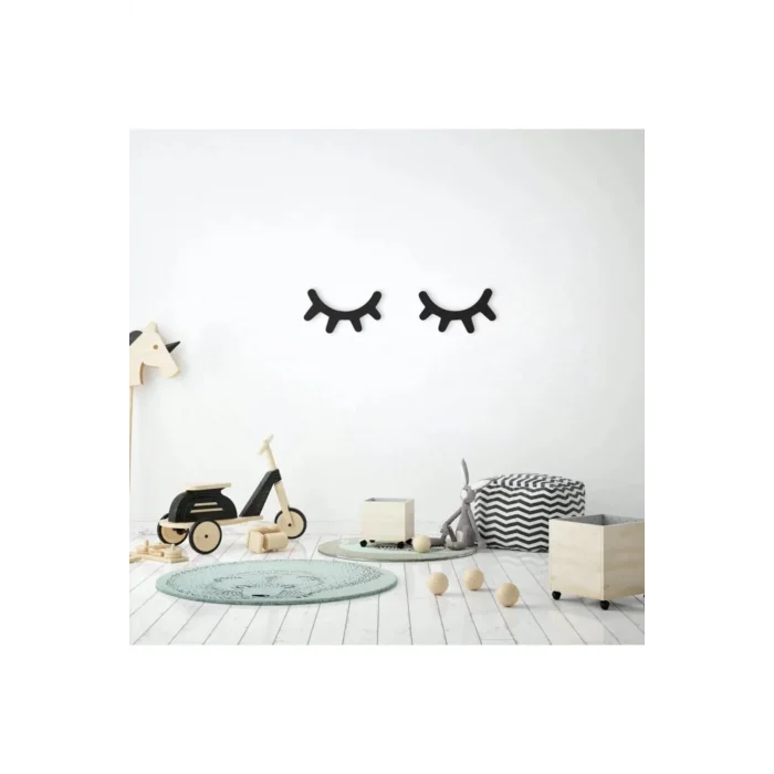 Ahşap Kirpik 2 Li Dekoratif Kirpik Çocuk Odası Dekoratif Süs