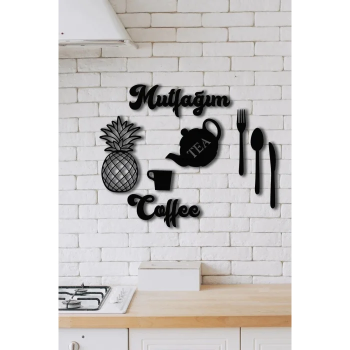 Mutfağım 9 Parça Duvar Dekoru Mutfak Cafe Için Lazer Kesim
