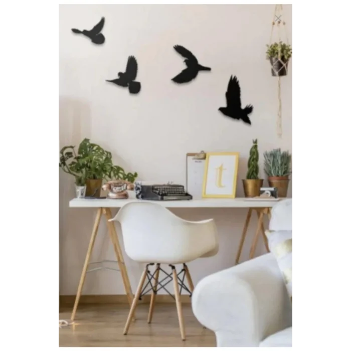 Kitchen 9 Parça + Bi Kahve + 4lü Kuş Duvar Dekoru 3 Ürün 1 Arada 3ü1arada