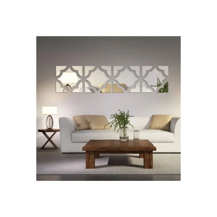 Dekoratif Gümüş Duvar Pleksi Yapışkan Bantlı