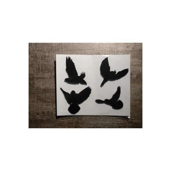 Ahşap Dörtlü Kuş Duvar Süsü Lazer Kesim Duvar Dekoru