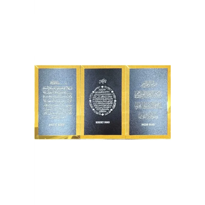 3lü Dua Seti (bereket,ayetel Kürsi, Nazar Duaları) Siyah/gold