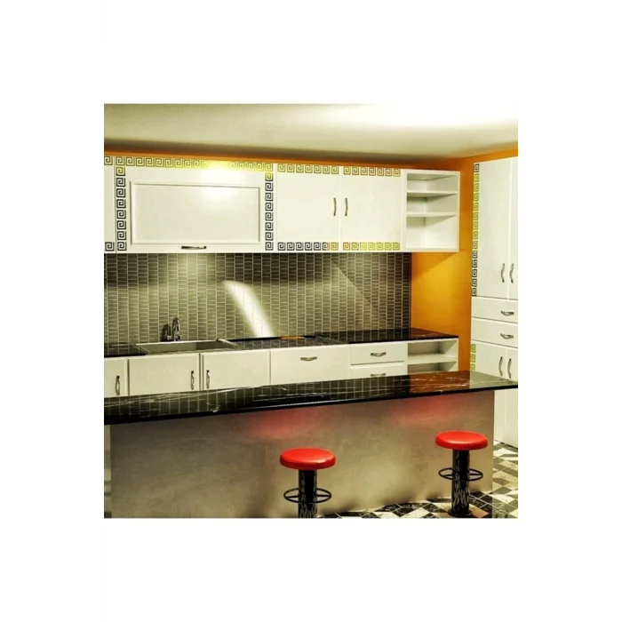 Pleksi Dekor Süs Labirent Bordür 10x Adet 7x7 Pleksi Dekoratif Bordür Altın (gold) Ayna Antre