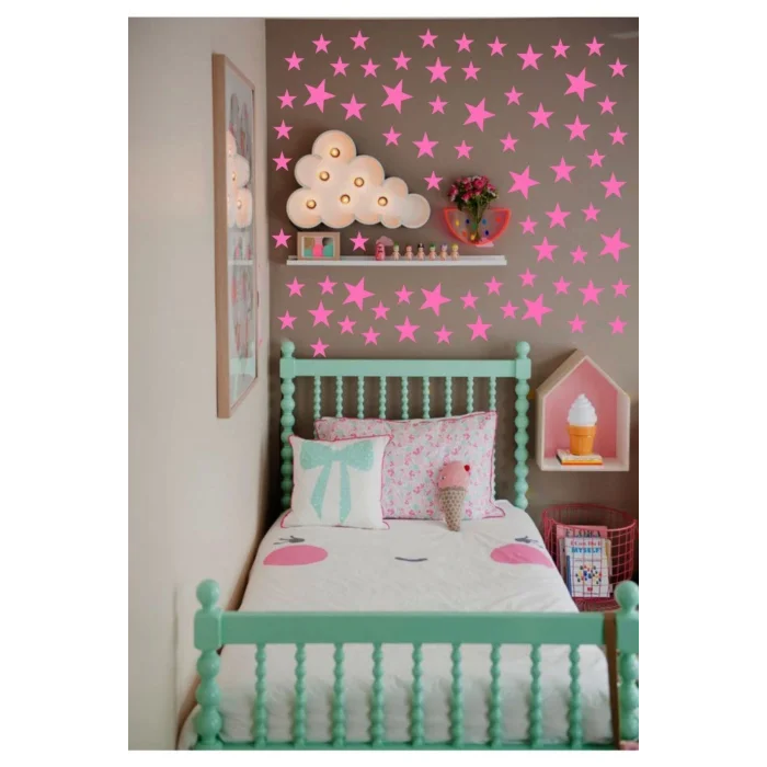 Ahşap Pembe Yıldız Dekoru Lazer Kesim