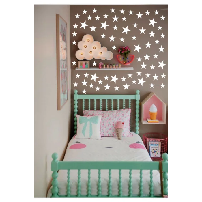 Yıldız Dekoru Lazer Kesim Ahşap Beyaz