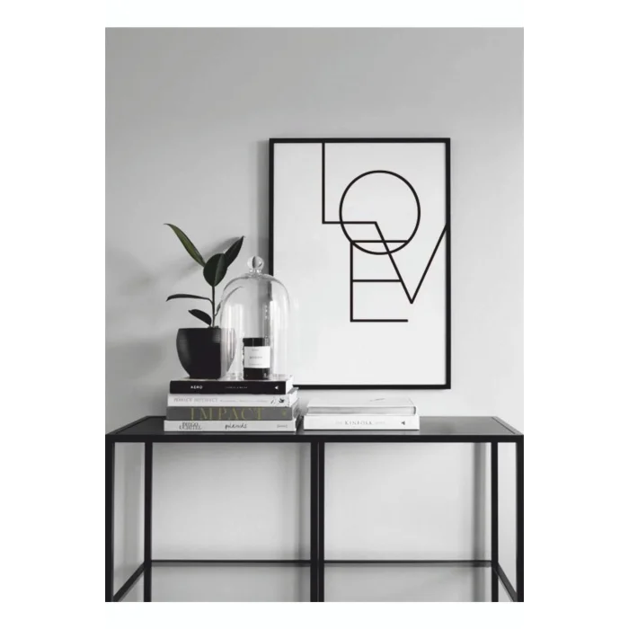 1 Adet Love Yazılı Ahşap Mdf Çerçeve Görünümlü Mdf Tablo